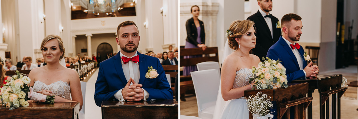 Państwo Młodzi klęczą w Kościele
